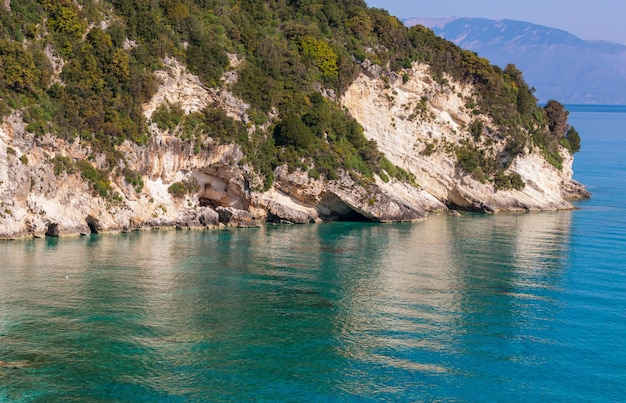 Bellissimi paesaggi marini sull'isola di Zante in Grecia