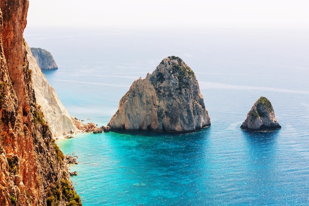 Bellissimi paesaggi marini sull'isola di Zante in Grecia