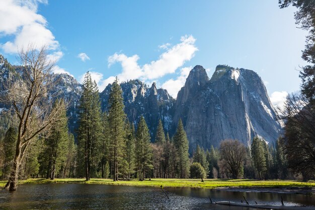 Bellissimi paesaggi primaverili nel Parco Nazionale di Yosemite, Yosemite, USA