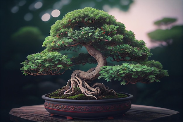 Bellissimo albero dei bonsai in giardino