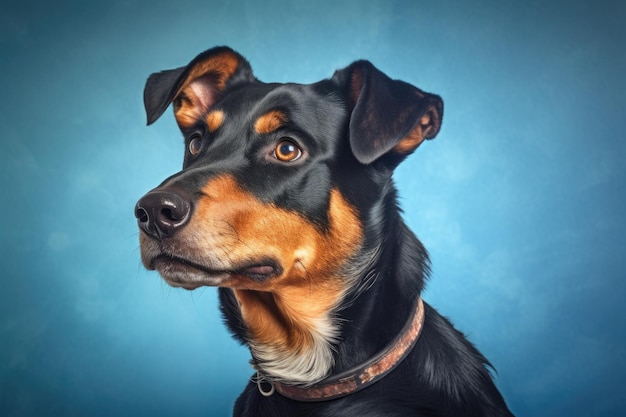 Bellissimo animale domestico isolato sfondo blu