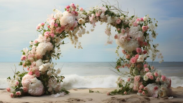 bellissimo arco nuziale e rose