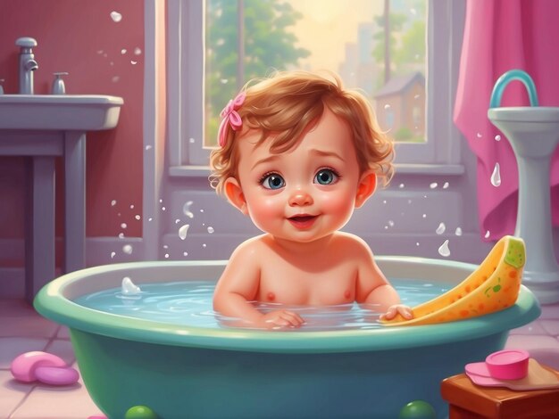 bellissimo bambino in acqua