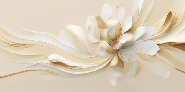 Bellissimo beige astratto e bianco impressionistico sfondo di design floreale bellissimo Generative AI AIG32