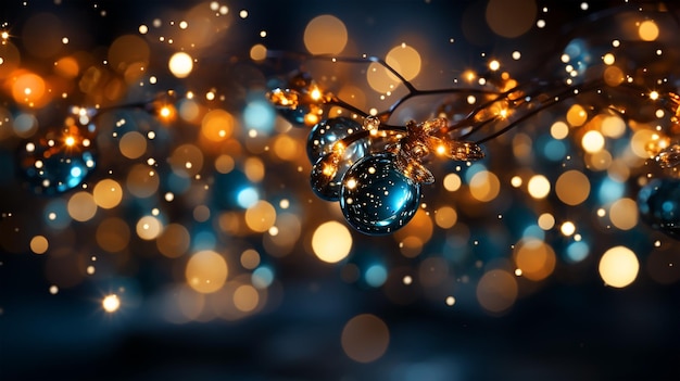 Bellissimo bokeh colorato e luminoso per le vacanze Estratto del concetto di celebrazione di Natale e Capodanno