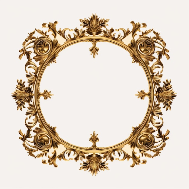 Bellissimo bordo dorato elegante corona cerchio cornice immagini arte generata dall'intelligenza artificiale