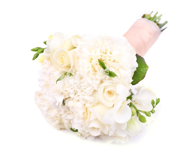 Bellissimo bouquet da sposa isolato su bianco