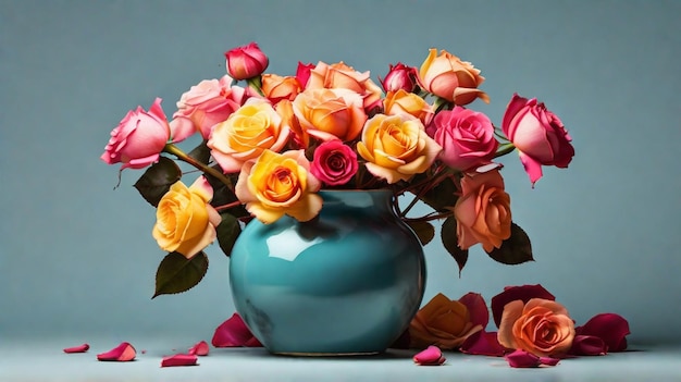 Bellissimo bouquet di fiori con un elegante vaso