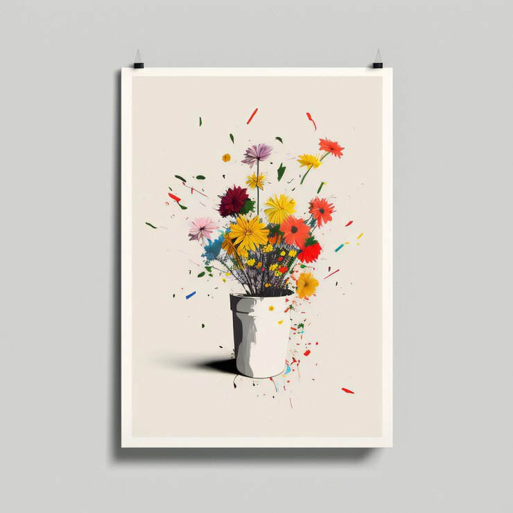 Foto bellissimo bouquet di fiori in stile minimalista