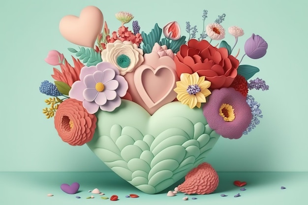 Bellissimo bouquet di fiori in un vaso decorativo IA generativa