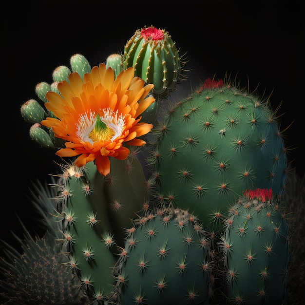 bellissimo cactus in fiore vista ravvicinata generativa ai