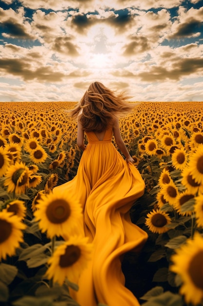 Bellissimo campo di girasoli