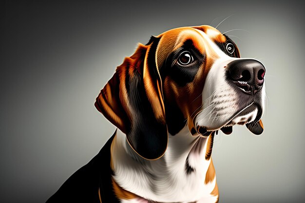 Bellissimo cane Beagle con gli occhiali isolato su uno sfondo nero Ritratto di un carino cane Beakle Gener