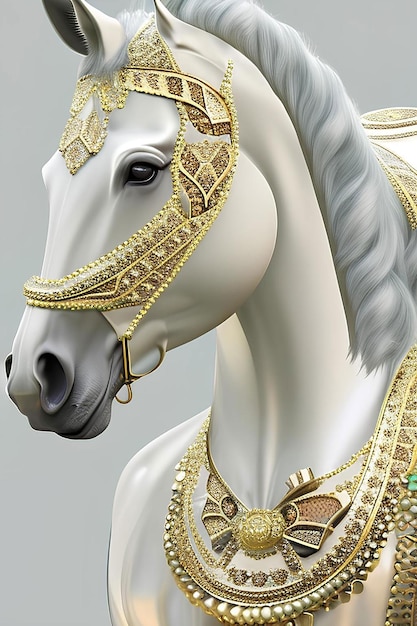Bellissimo cavallo con ornamenti generati dall'IA
