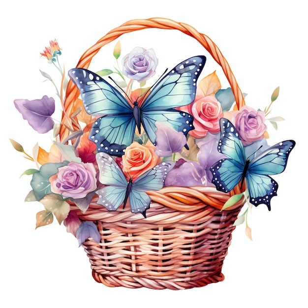 bellissimo cesto magico favola clipart illustrazione