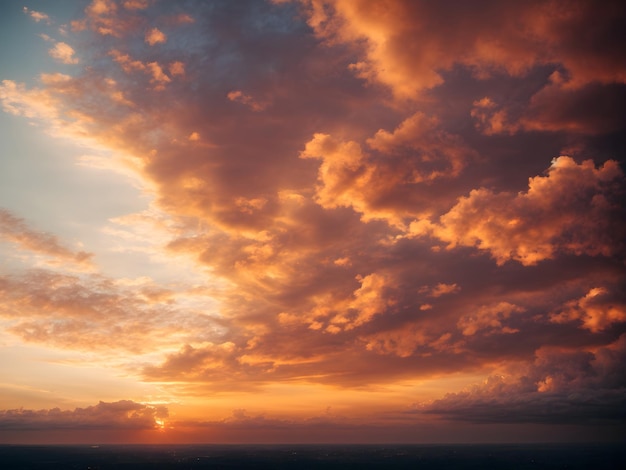 Bellissimo cielo al tramonto con nuvole