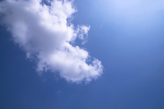 Bellissimo cielo blu con vista astratta naturale drammatica nuvolosa bianca