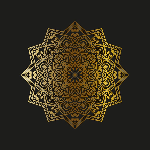 Bellissimo design di Mandala di lusso Golden Vector