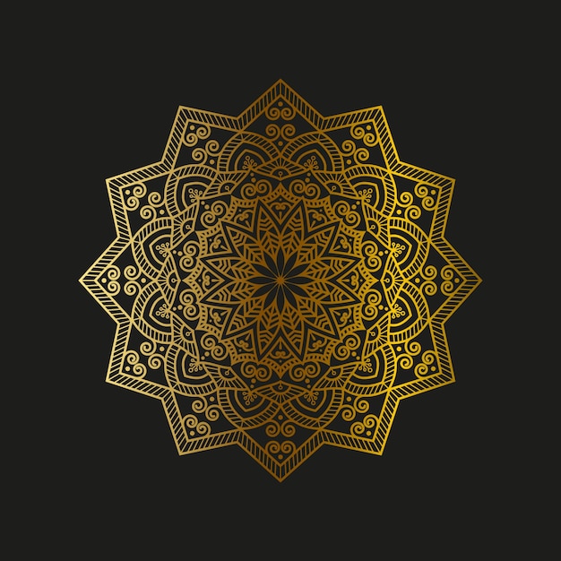 Bellissimo design di Mandala di lusso Golden Vector