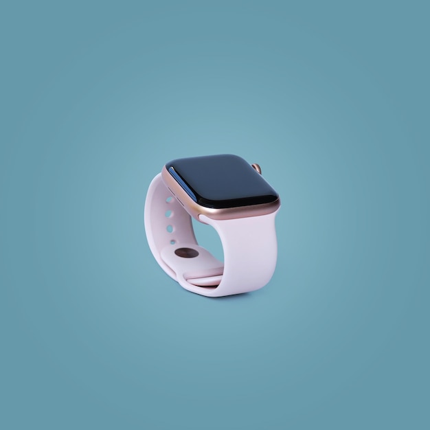 Bellissimo design moderno smart watch isolato su sfondo di colore pastello con percorso di ritaglio