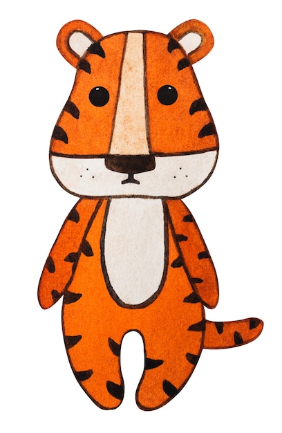 Bellissimo disegno ad acquerello di un cucciolo di tigre