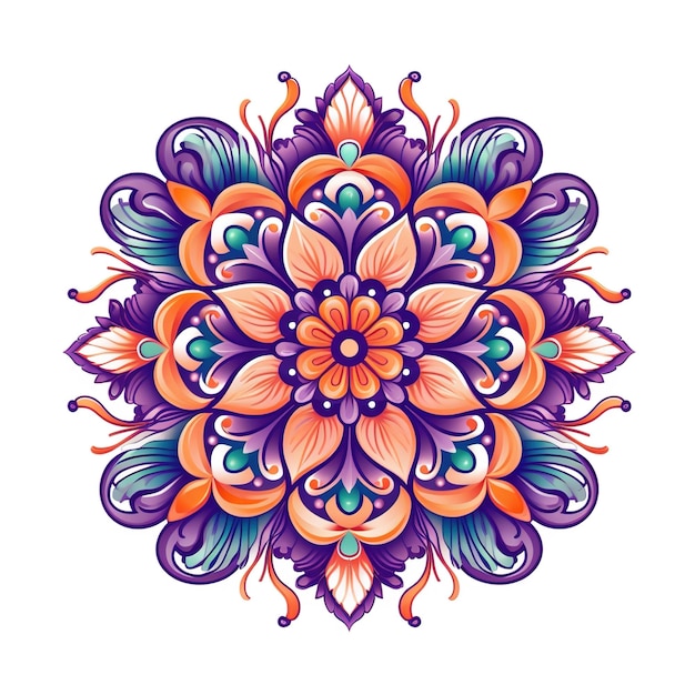 Bellissimo disegno di mandala floreale elemento decorativo ornamentale creativo a forma di cerchio