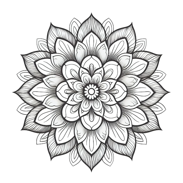 Bellissimo disegno di mandala floreale elemento decorativo ornamentale creativo a forma di cerchio