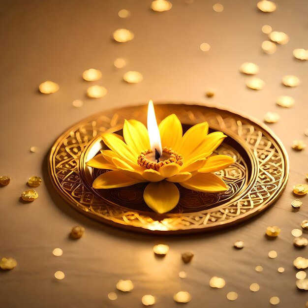 Bellissimo diwali sfondo floreale astratto con fiori gialli Luogo per il tuo testo