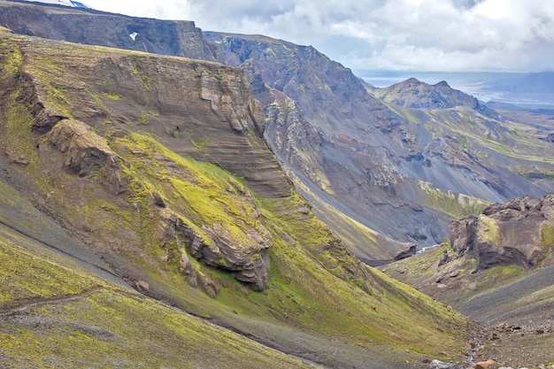 Bellissimo e colorato paesaggio di montagna a Landmannalaugar