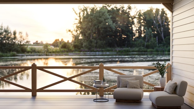 Bellissimo e confortevole balcone cottage con bellissimo laghetto e vista sulla natura