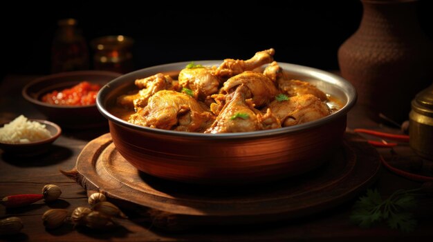 Bellissimo e gustoso pollo al curry in stile Punjab