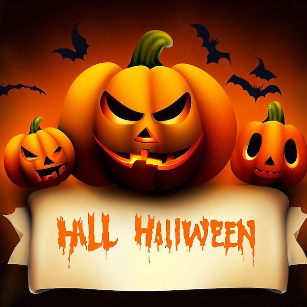 Bellissimo e misterioso banner di Halloween con spazio per inserire il testo