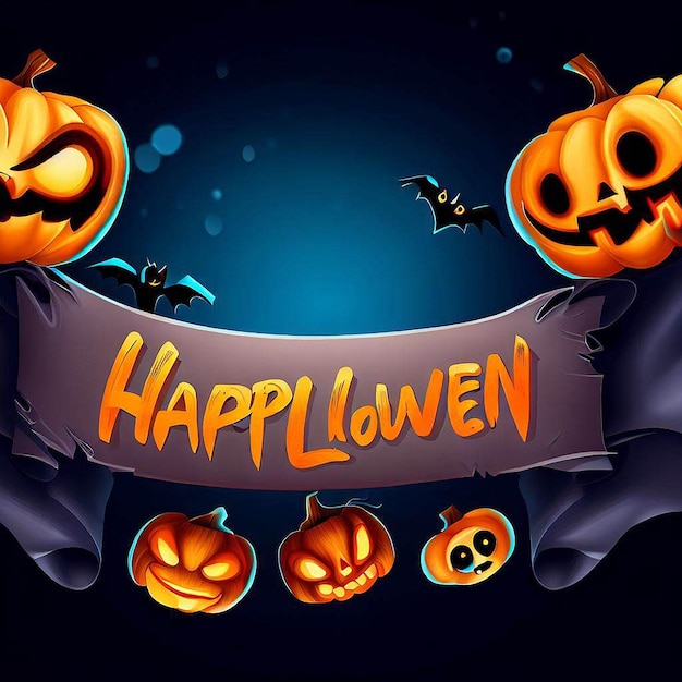 Bellissimo e misterioso banner di Halloween con spazio per inserire il testo