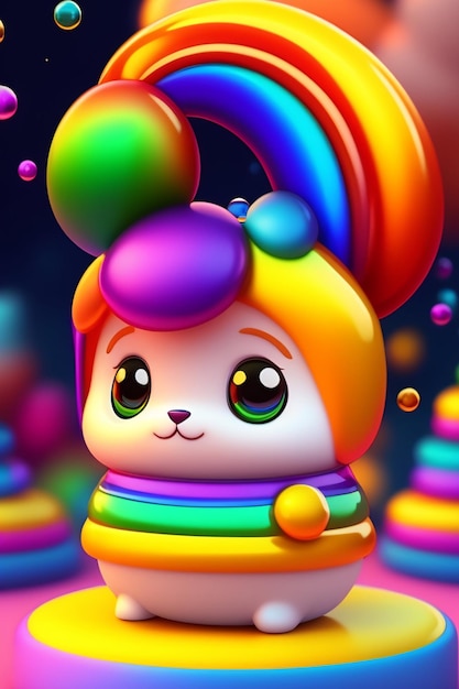 bellissimo e simpatico cartone animato arcobaleno