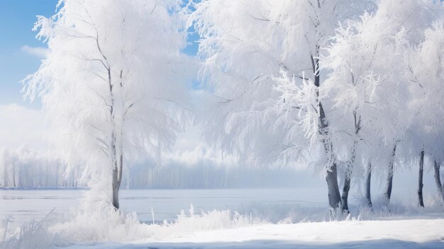 Bellissimo e sorprendente paesaggio inquadra la natura invernale