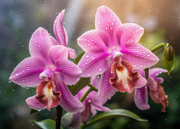 bellissimo fiore d'orchidea in giardino da vicino