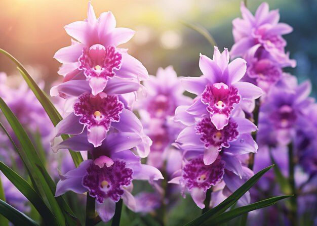 bellissimo fiore d'orchidea in giardino da vicino