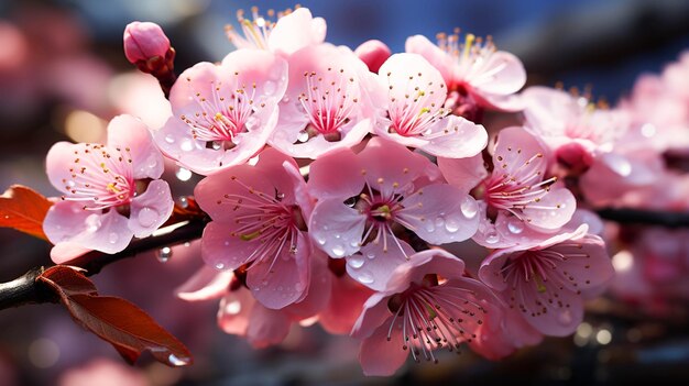 Bellissimo fiore di ciliegio yae sakura in fiore