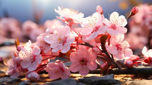 Bellissimo fiore di ciliegio yae sakura in fiore