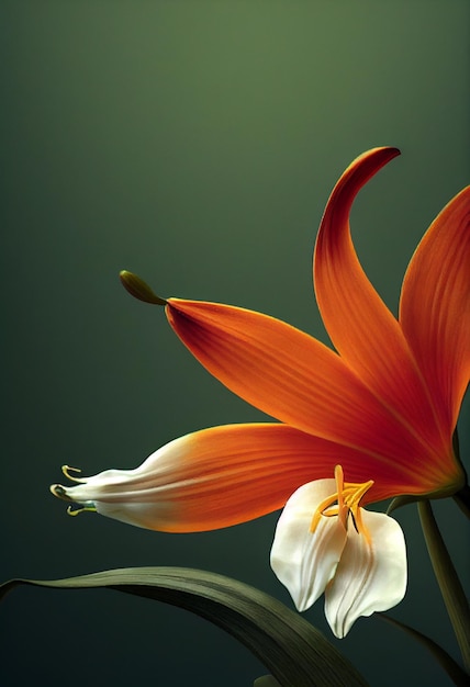 Bellissimo fiore di giglio di tango arancione su sfondo muro di lerciume