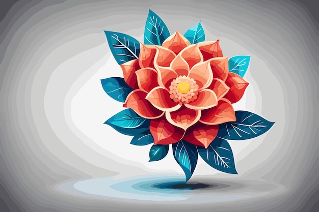 Bellissimo fiore di loto su sfondo grigio Illustrazione vettoriale