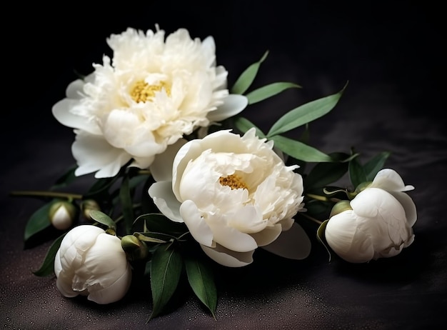 Bellissimo fiore di peonia bianca per catalogo o negozio online Concetto di negozio floreale Beautif Generative AI