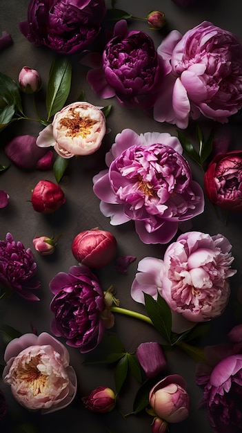 Bellissimo fiore di peonia per catalogo o negozio online Concetto di negozio floreale ai generativo