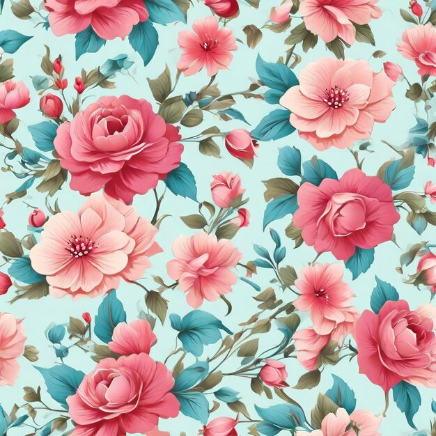 bellissimo fiore floreale sfondo a pattern senza cuciture per prodotto premium ai generato