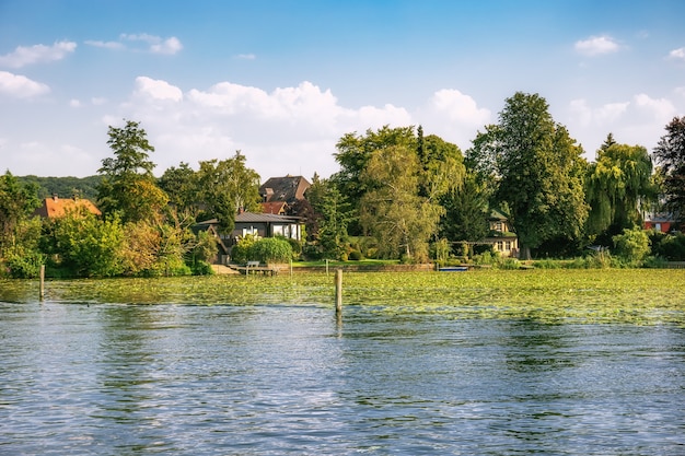 Bellissimo Havel con ninfee nella zona di Potsdam Brandeburgo in Germania