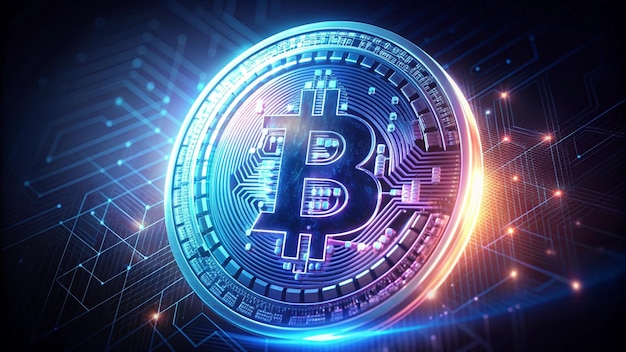 Bellissimo hologramma di criptovaluta a alta risoluzione