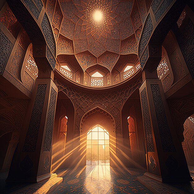 bellissimo interno della moschea persiana
