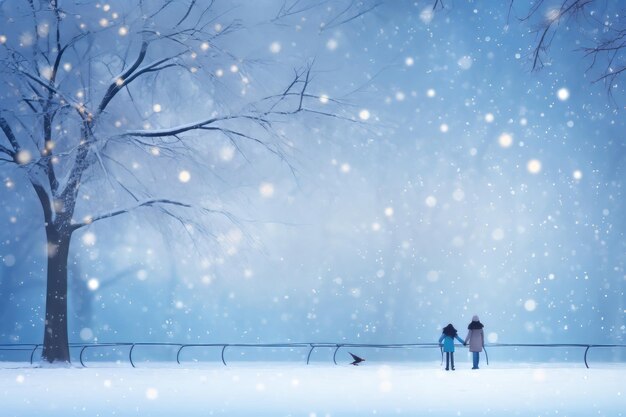 Bellissimo inverno nella foresta e al mare