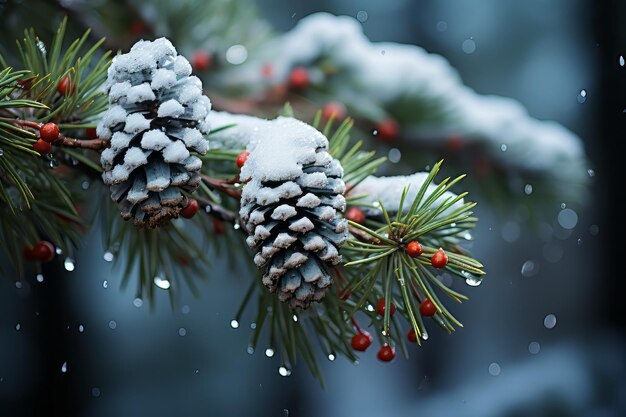 Bellissimo inverno nella foresta e al mare