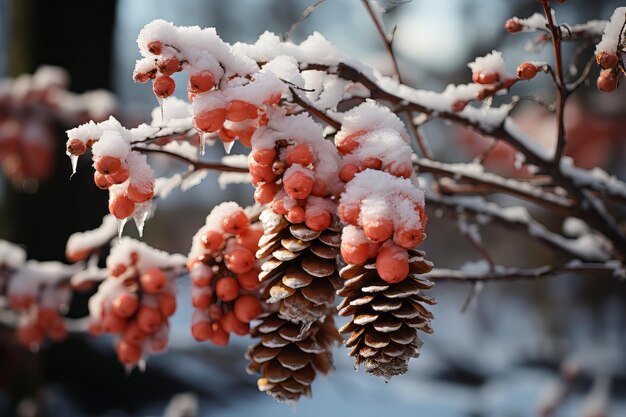 Bellissimo inverno nella foresta e al mare